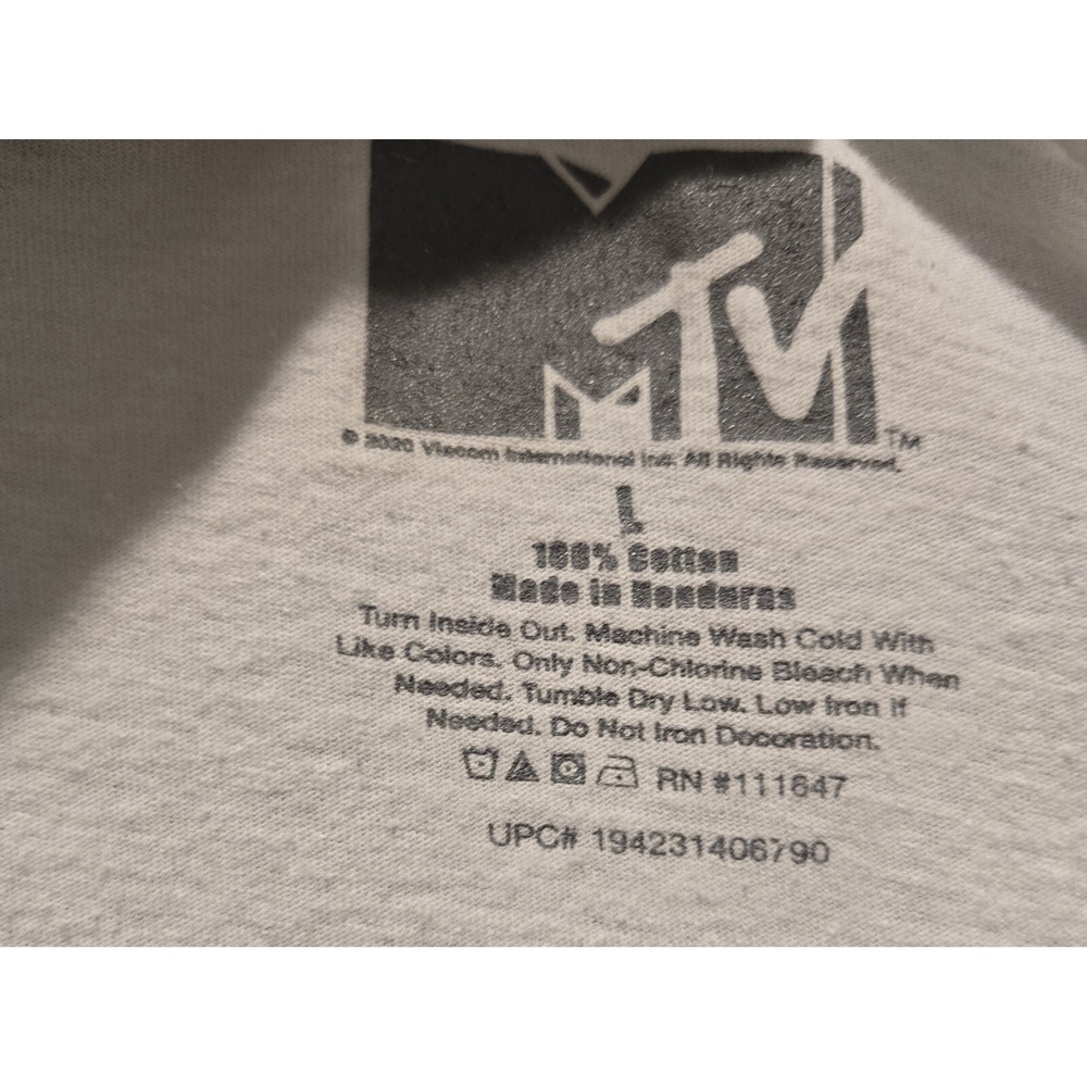 MTV Music Television Men's White Shirt Size Large‎ 2020 100% cotton - Picture 4 of 4